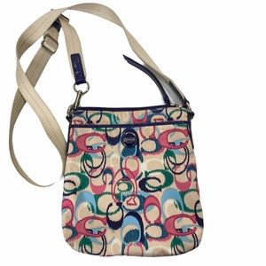 Coach Multi-Color Monogram Crossbody Bag Fabric